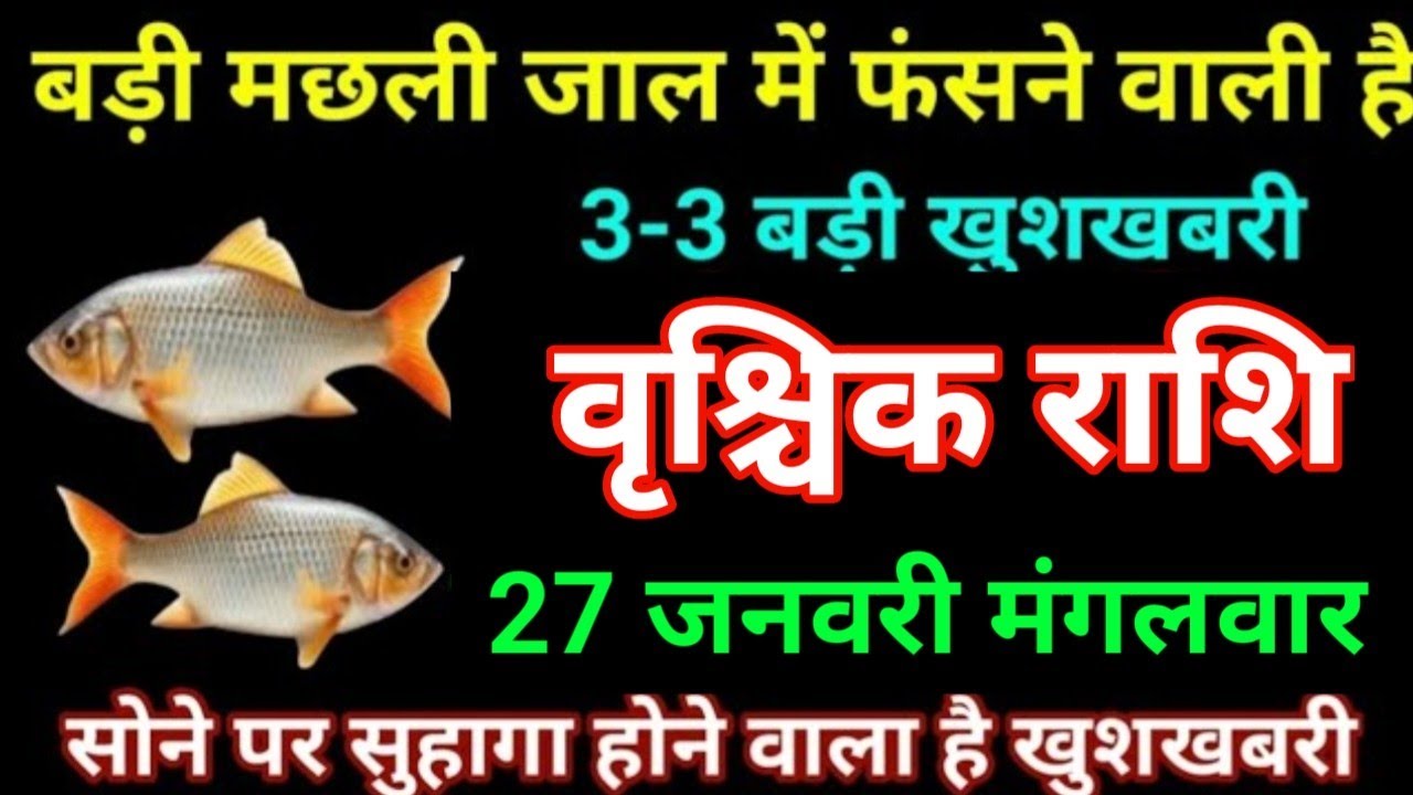 वृश्चिक राशि 23जनवरी बड़ी मछली जल में फंसने वाली है 3-3 बड़ी खुशखबरी बड़ी खुलासा/vrishchik Rashi