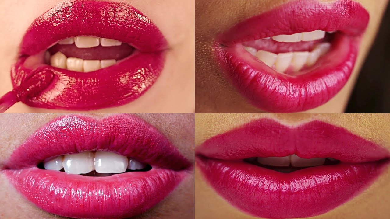 Lip Shades - ASMR Whispers & Triggers | Red and Pink Lips Closeup Compilation | Lip Care ASMR