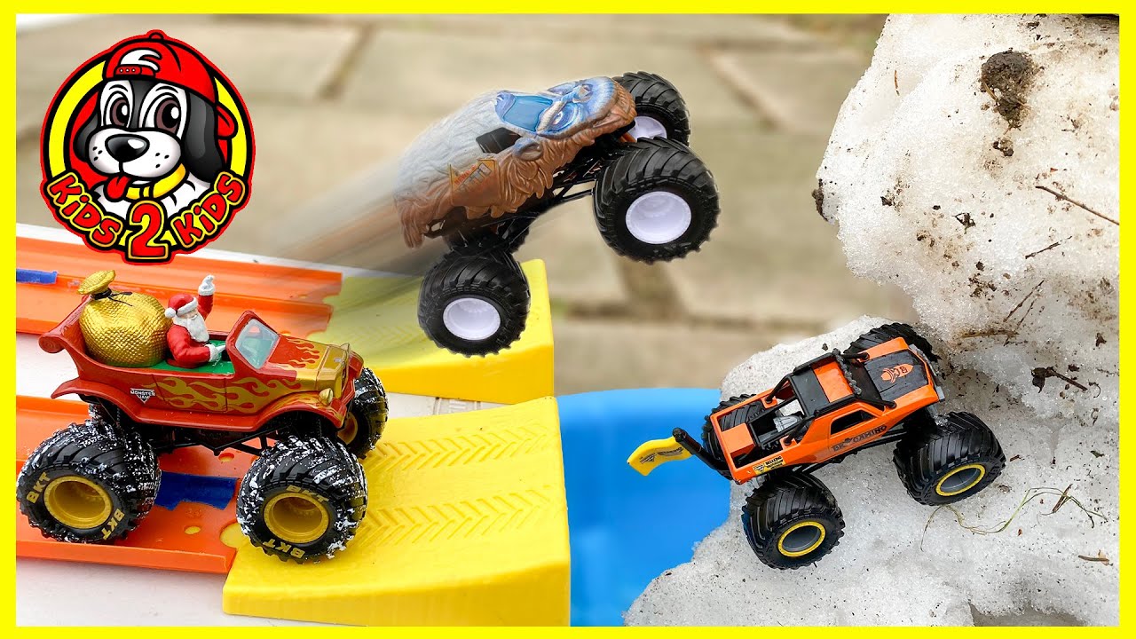 Monster Jam Racing 💦 SNOW MOUNTAIN POOL (ft. Color Changers)