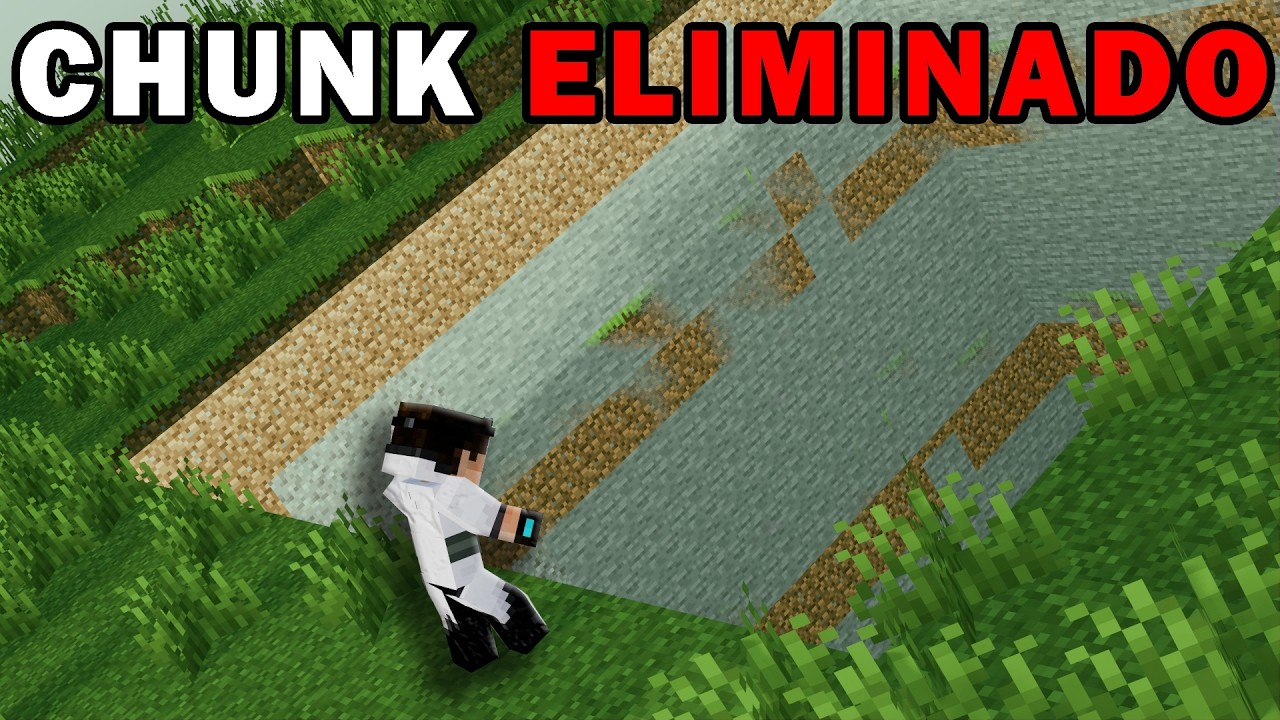 Minecraft pero Cada VEZ que recibo DAÑO un CHUNK es ELIMINADO