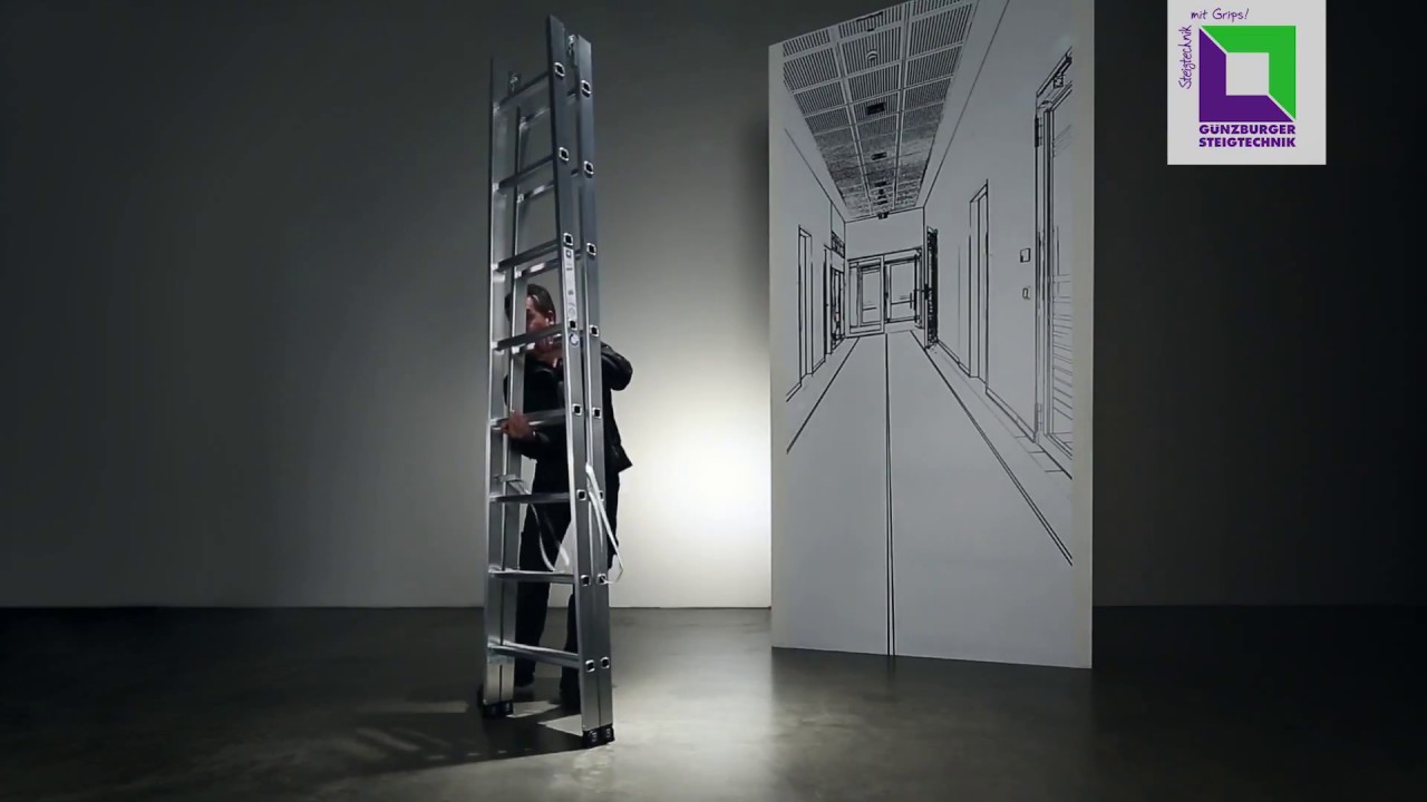 Sprossenstehleiter, beidseitig begehbar von G&Uuml;NZBURGER