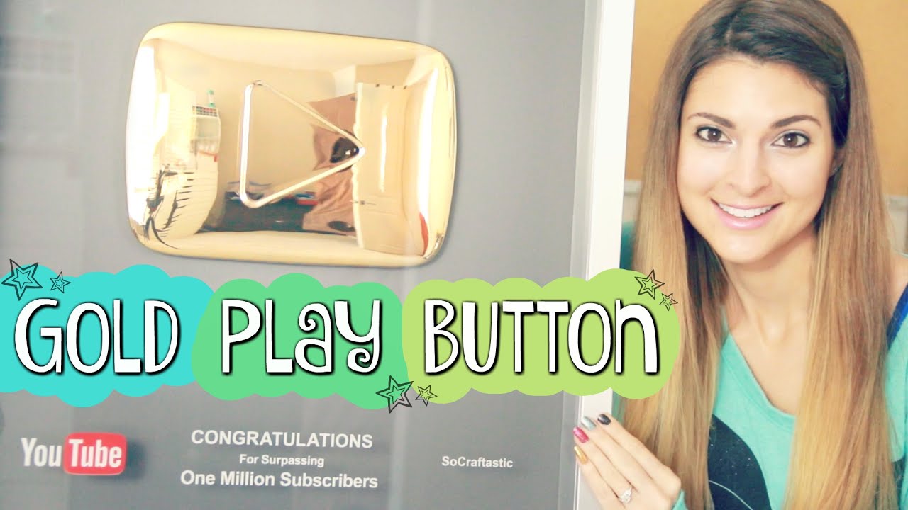 GOLD PLAY BUTTON UNBOXING!! 1 MILLION SUBSCRIBERS | SoCraftastic