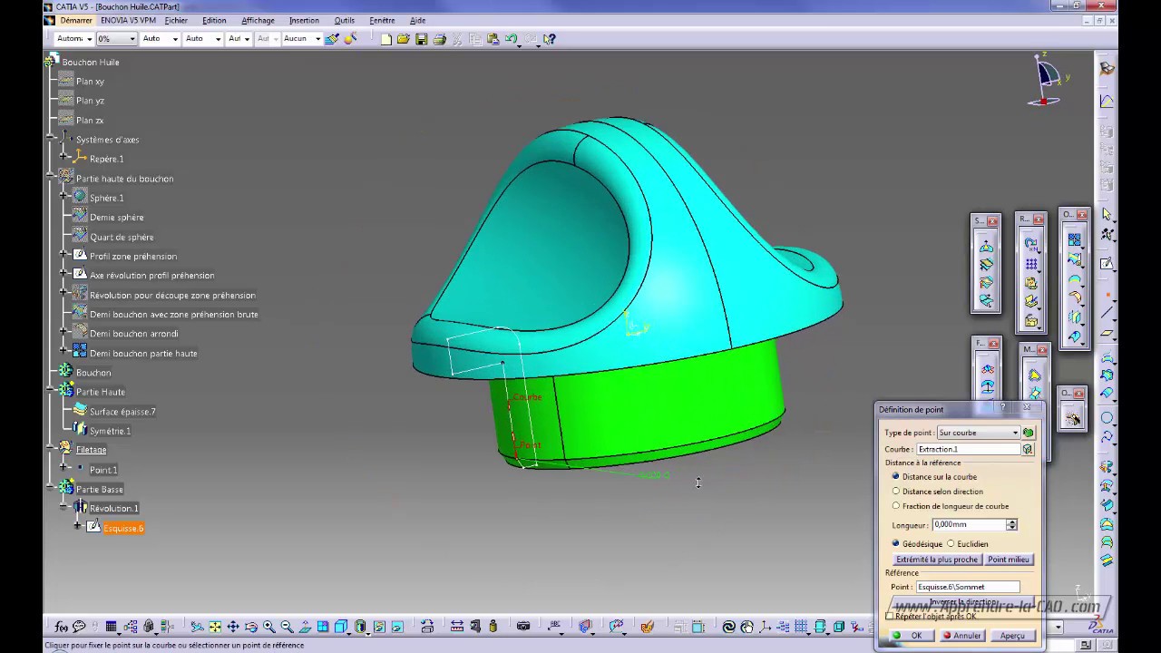 Catia V5 - Bouchon huile moteur
