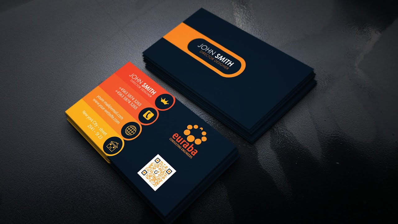 Creative Visit Card in Gradient Colors | Photoshop Tutorials