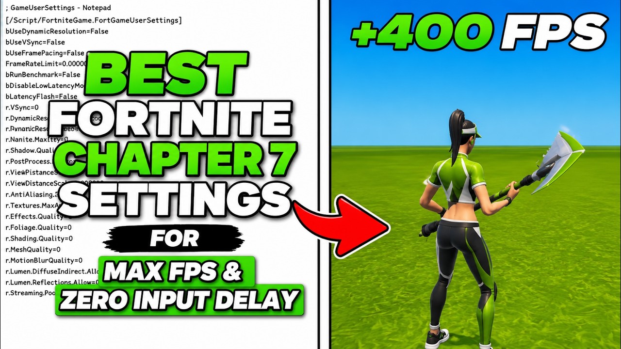 Best Fortnite Chapter 7 Settings for MAX FPS & Zero Input Delay