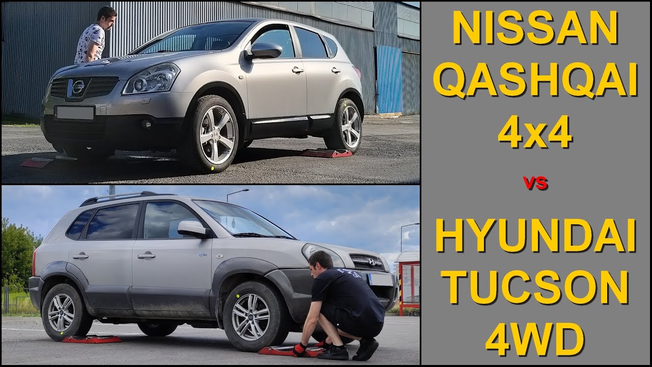SLIP TEST - Nissan Qashqai All Mode 4x4 vs Hyundai Tucson 4WD - 