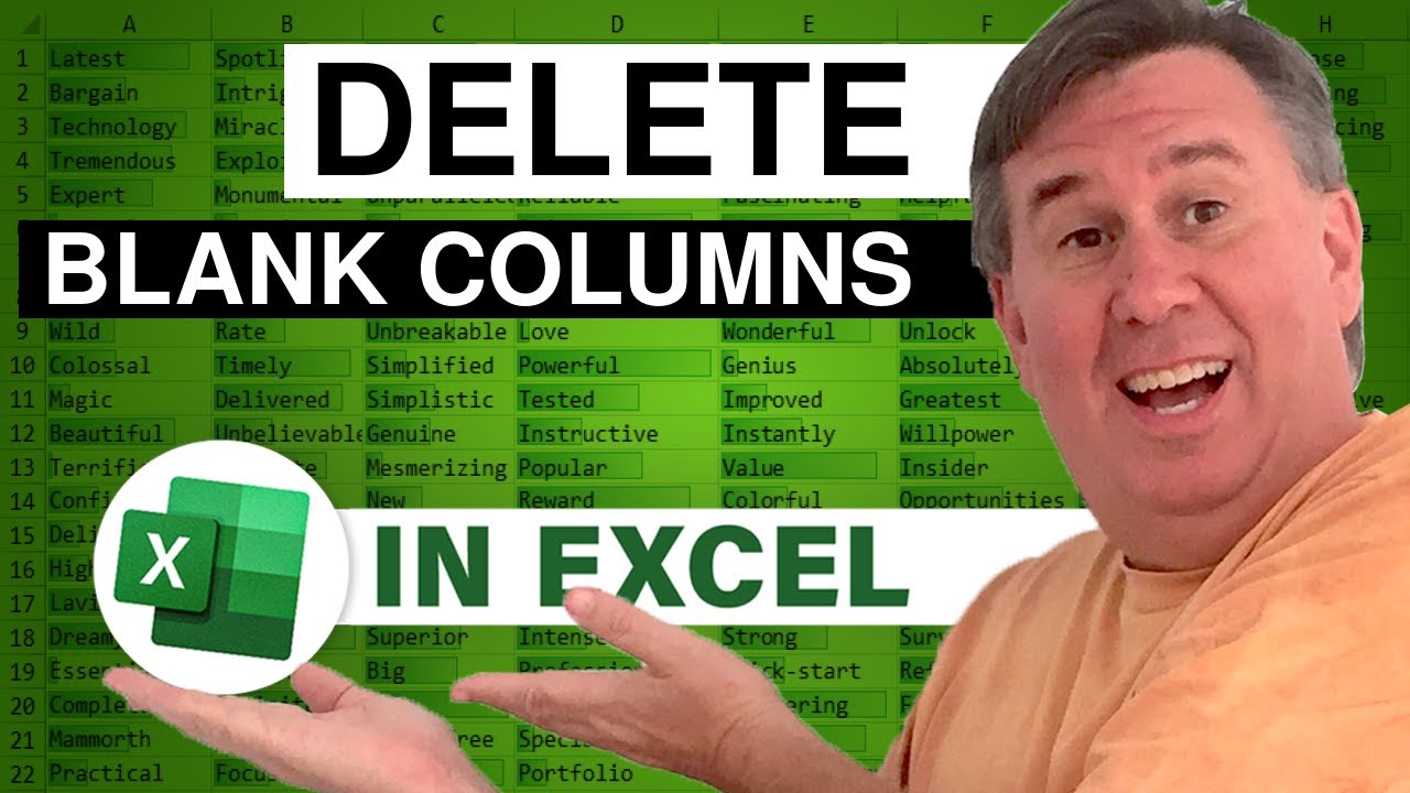 Excel — Как быстро удалить все пустые столбцы в Excel — Эпизод 2171