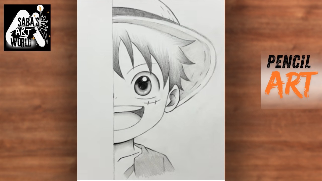 How to Draw Monkey D. Luffy (One Piece) Step by Step | Pencil Art Tutorial