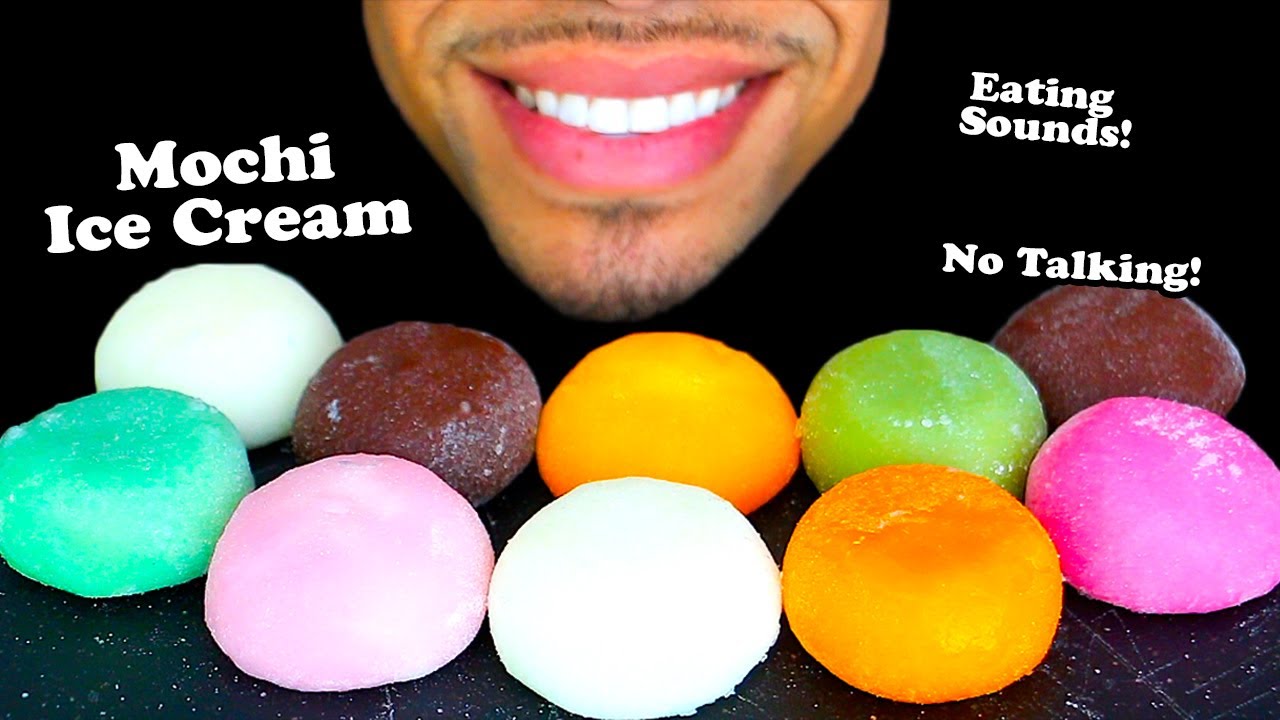 MOCHI ICE CREAM EATING SHOW ASSORTED FLAVORS MOUTH SOUNDS  NO TALKING