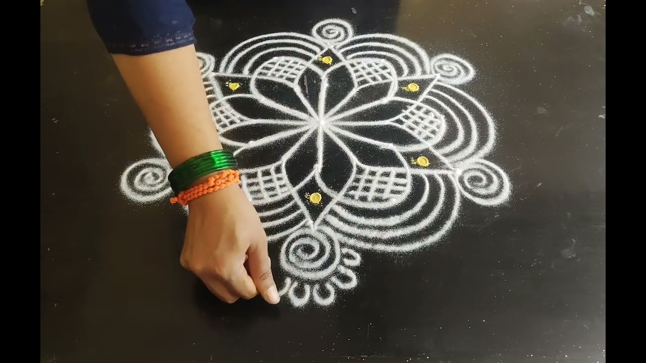 Gowri Ganesha chaturthi rangoli 🌼 muggulu 🌼 festival rangoli 🌼 chukki rangoli 🌼 kolam 🌼 RJ rangoli 