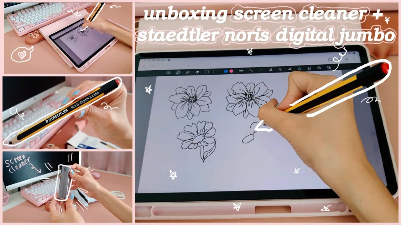 📦✏️ Unboxing Tablet Screen Cleaner + Staedtler Noris Digital Jumbo Stylus (Samsung Pen Alternative)