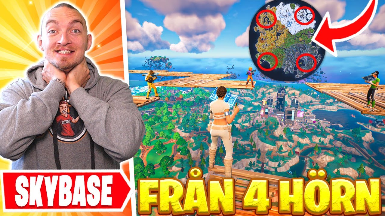 BYGGER SKYBASE FRÅN 4 OLIKA HÖRN I FORTNITE