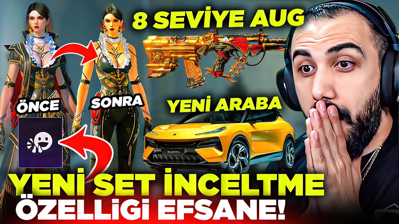 OYUNDA İLK! SET İNCELTME GELDİ 😱 YENİ ARABA LOTUS, NİHAİ SET VE 8 SEVİYE EFSANE AUG! | PUBG MOBILE