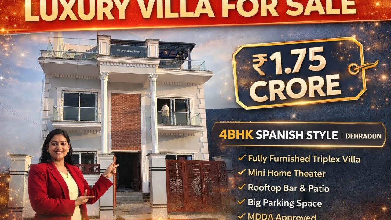 4 bhk luxurious villa for sale in Dehradun | mini theatre with rooftop bar | MDDA Approved 