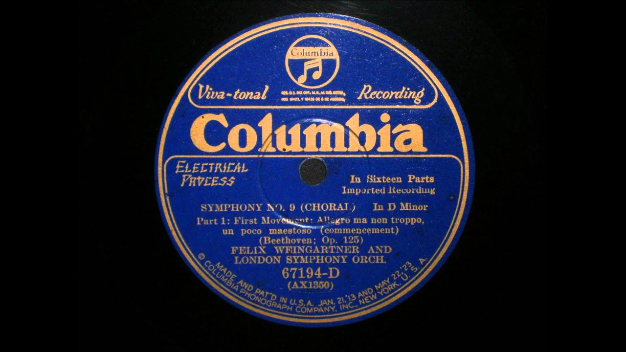 Felix Weingartner - Beethoven - Symphony No.9 - 1926