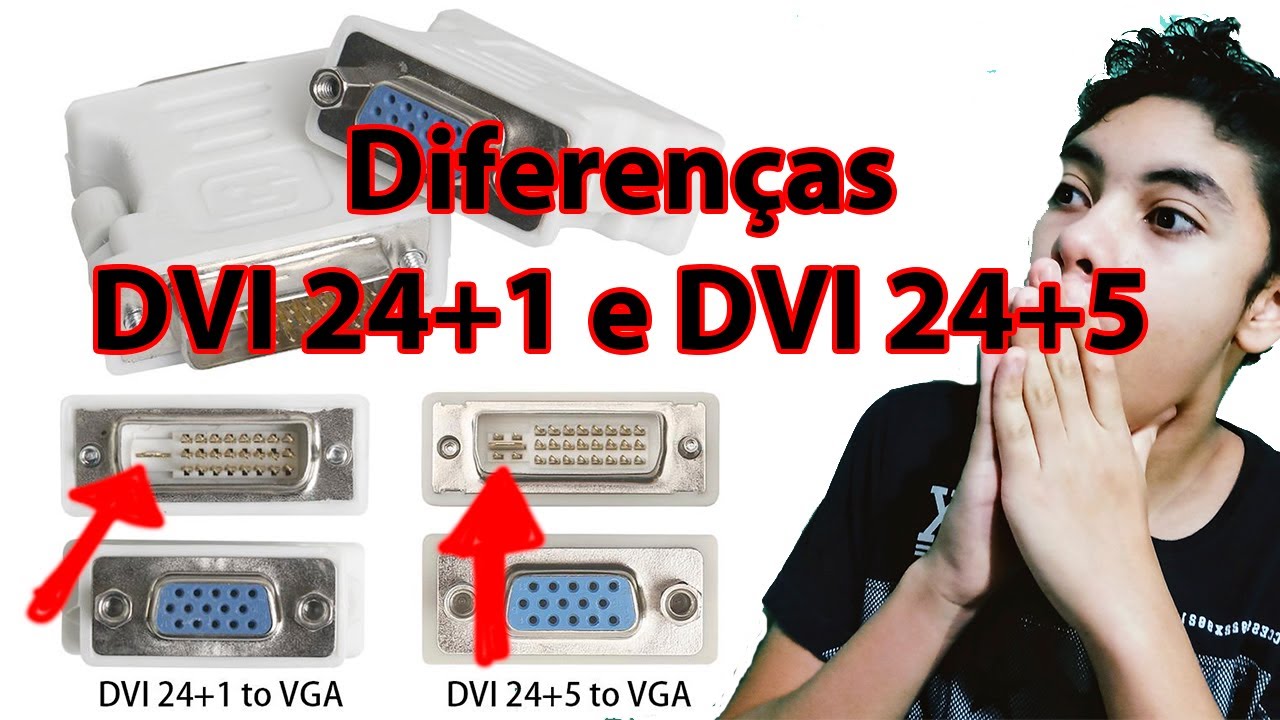 Diferenças entre Adaptador DVI 24 + 1 e Adaptador DVI 24 + 5