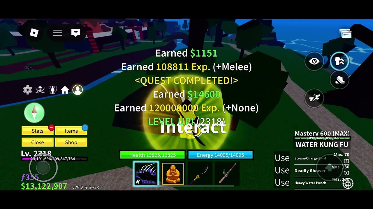 Roblox Blox Fruits leveling up