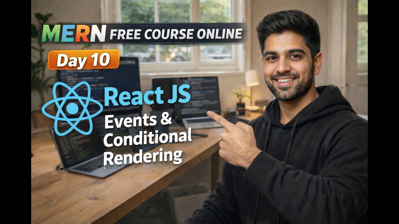 React JS Events & Conditional Rendering | MERN Free Course