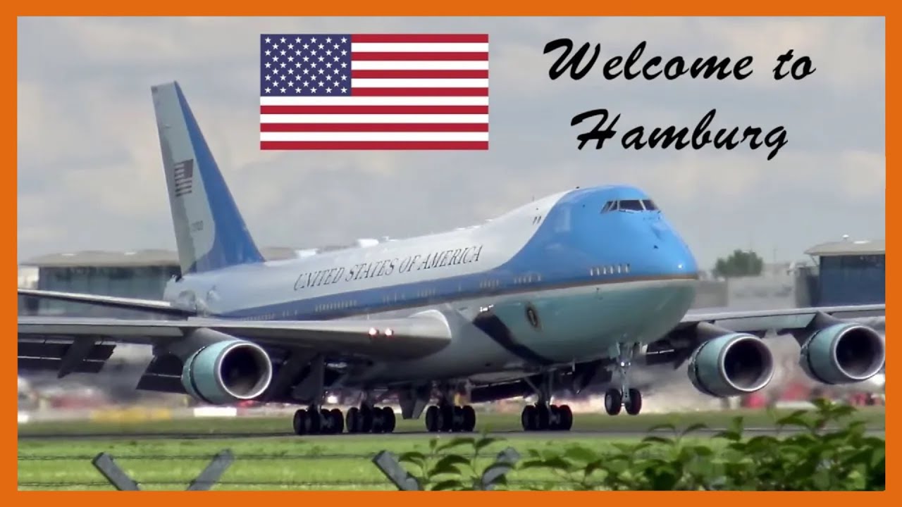 U.S. President Donald Trump arrives at Hamburg Airport // AIR FORCE ONE