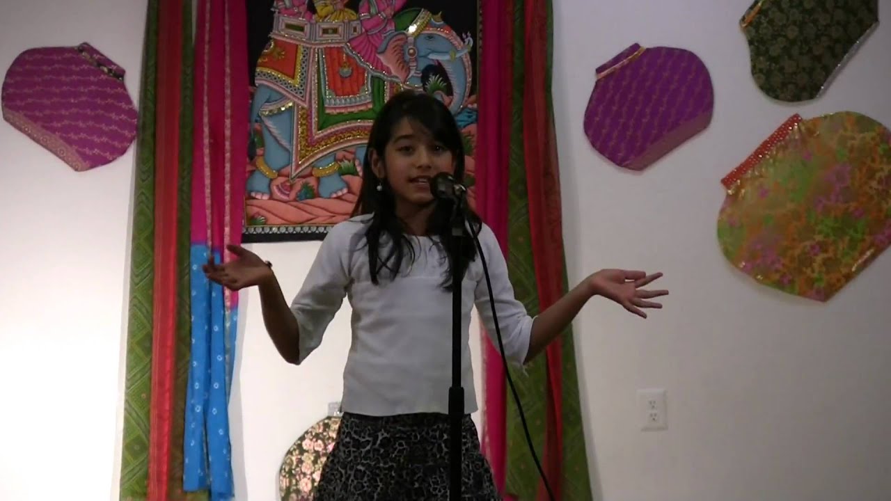 Kavya singing Twinkle Twinkle little star in various accents