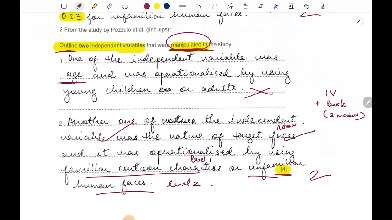 Writing Answers for AS Core Studies - Paper 1 Practice - Pozzulo et al. || CIE 9990 Psychology