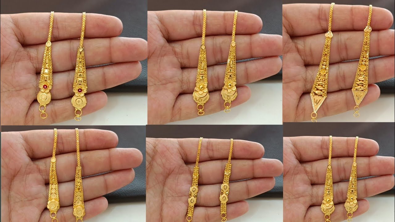 latest gold ear chain design with weight and price || light weight kan chain designs #shots #gold