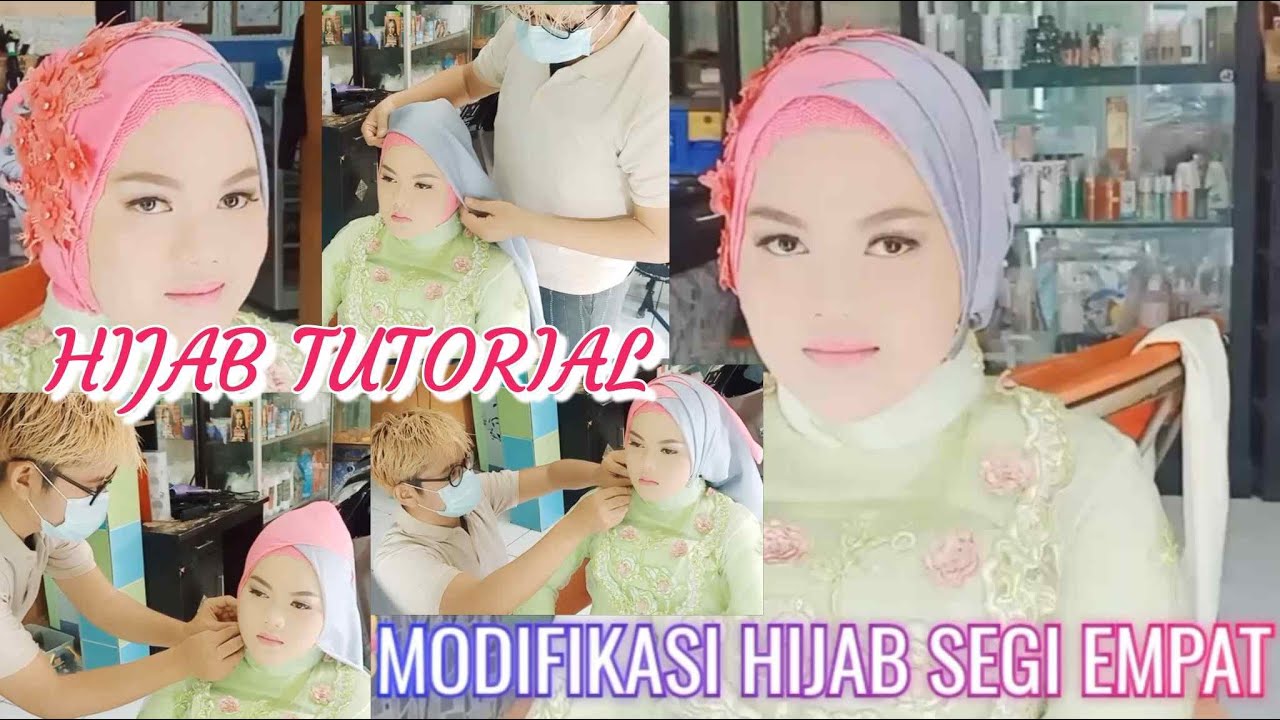 VARIASI HIJAB SEGI EMPAT 2 LAYER WARNA
