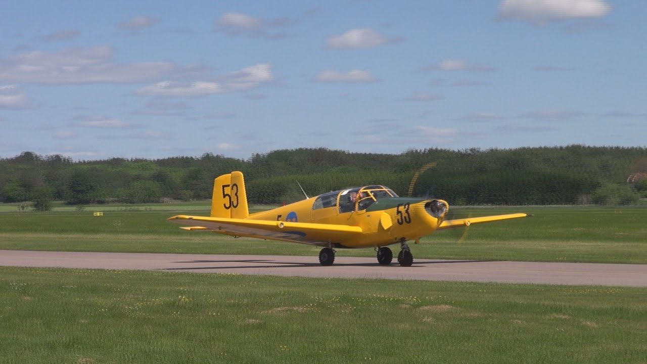 Saab 91 Safir Sk 50b Team 50 warbirds at airshow- 20160604