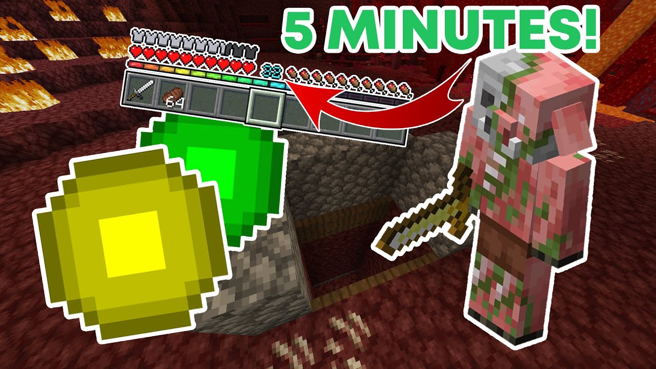EASIEST XP FARM - PIGMAN FARM - 1.17+ - JAVA & BEDROCK