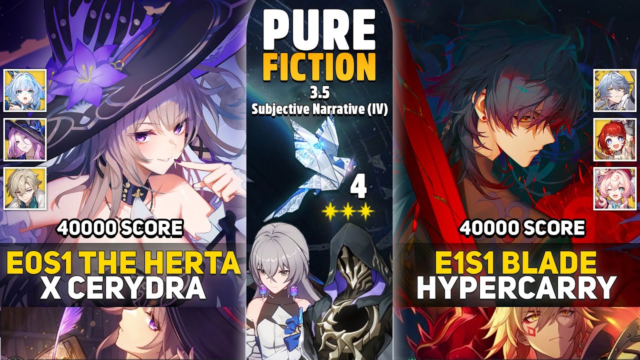 Pure Fiction 4 - E0S1 The Herta x Cerydra & E1S1 Blade Hypercarry - Honkai: Star Rail 3.5