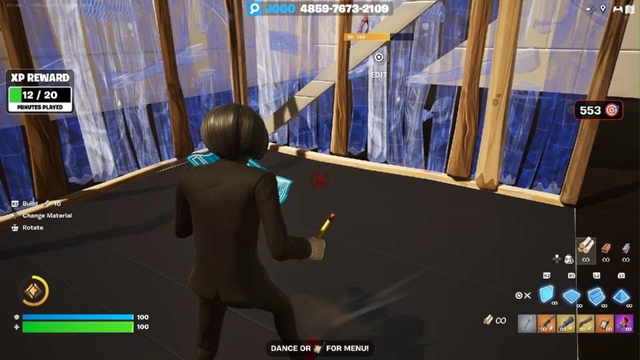 Playing fortnite piece control.