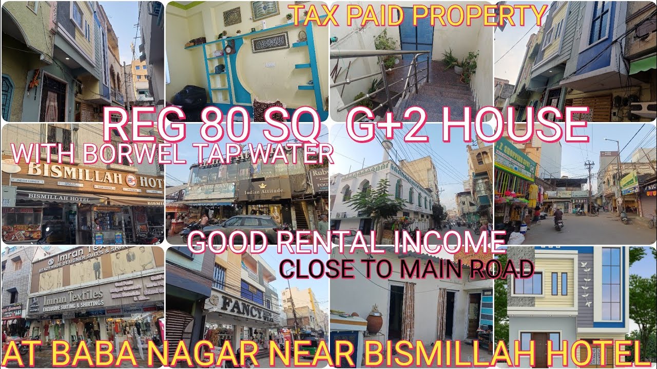 P (SOLD OUT )Reg 80 sq g+2 house Rs 70 lakh  with borwel Tap water at baba nagar BISMILLAH hotel 