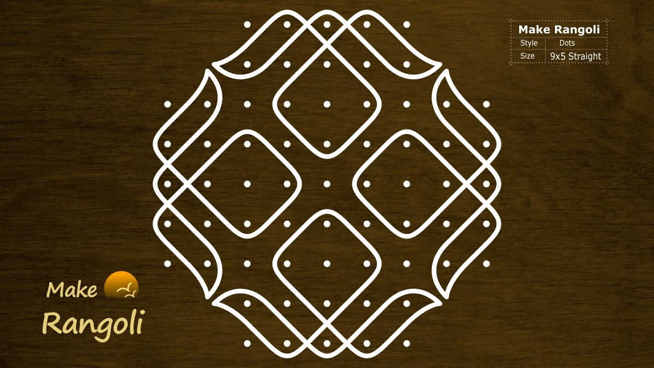 Sikku kolam with 9 dots | Melika Muggu | Navratri Kolam | Dussehra Rangoli  Make Rangoli