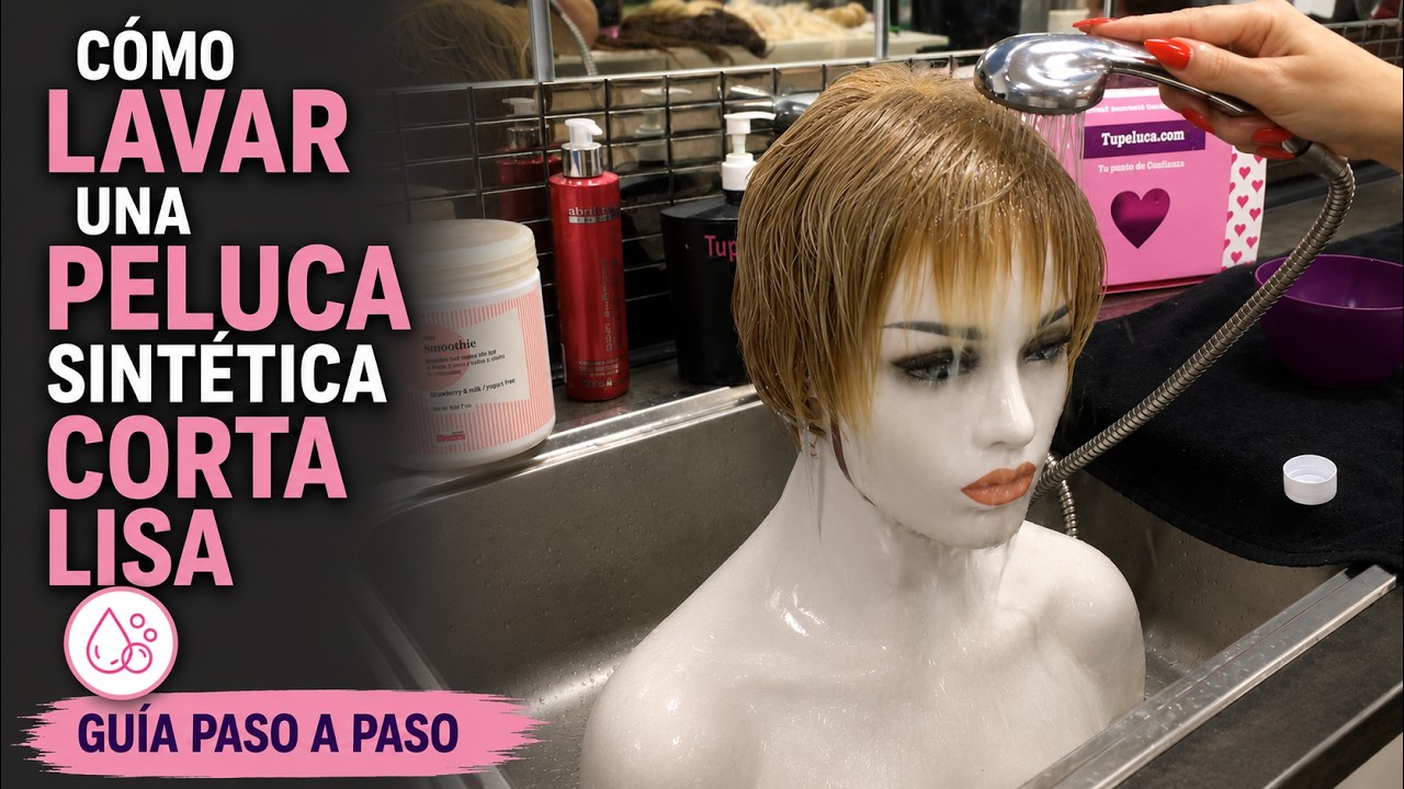 Como lavar una peluca sintetica corta modelo Sandrine Star 10 Colageno