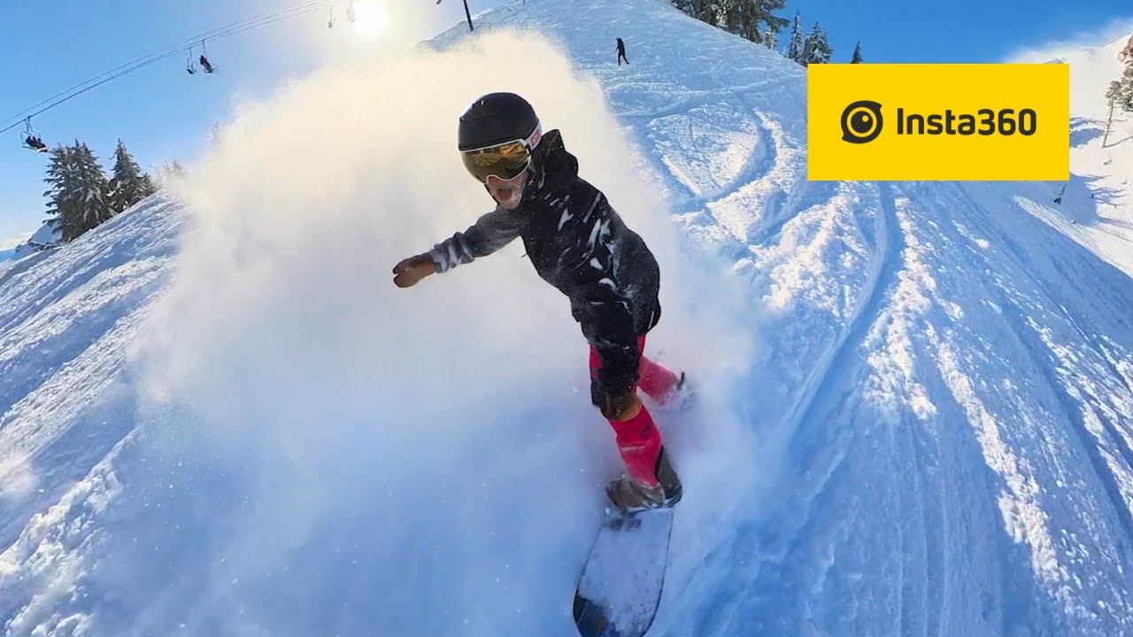 Insta360 X3: SNOWBOARDING in DEEP POWDER (Palisades, Tahoe)