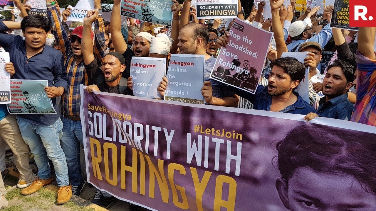 Protest For Rohingya Muslims In New Delhi