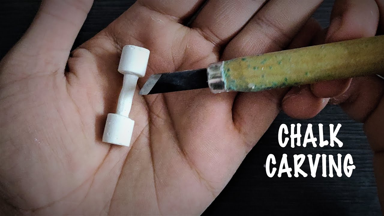 Chalk carving Dumbbells / handmade chalk carving for beginners