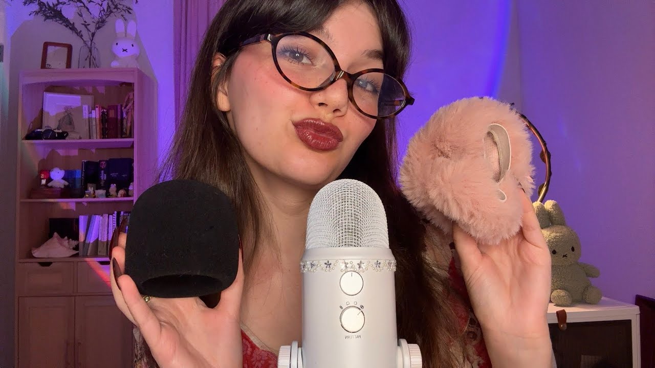 ASMR Slow and Gentle MIC TRIGGERS (Mic Scratching, Swirling, Fluffy Cover, Cat Appearance)