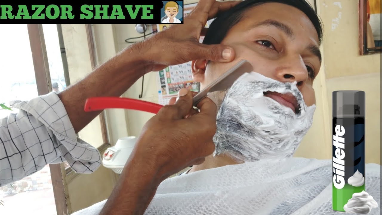 Straight Razor Beard Shaving By Indian  Barber | Clean Shave With Foam |Face Shaving | Shaving ASMR