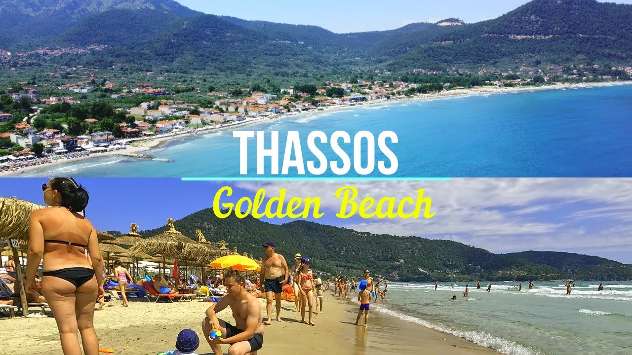 Greece Thassos Golden beach july 2022/ 4K