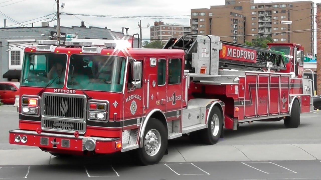 Medford, MA Fire Department Ladder 1 & Armstrong Ambulance 1 Responding