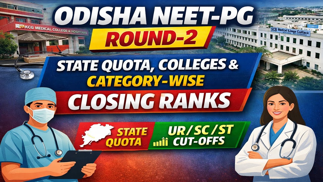 Odisha NEET-PG ROUND-2 State Quota, Colleges, and Category-wise Closing Ranks