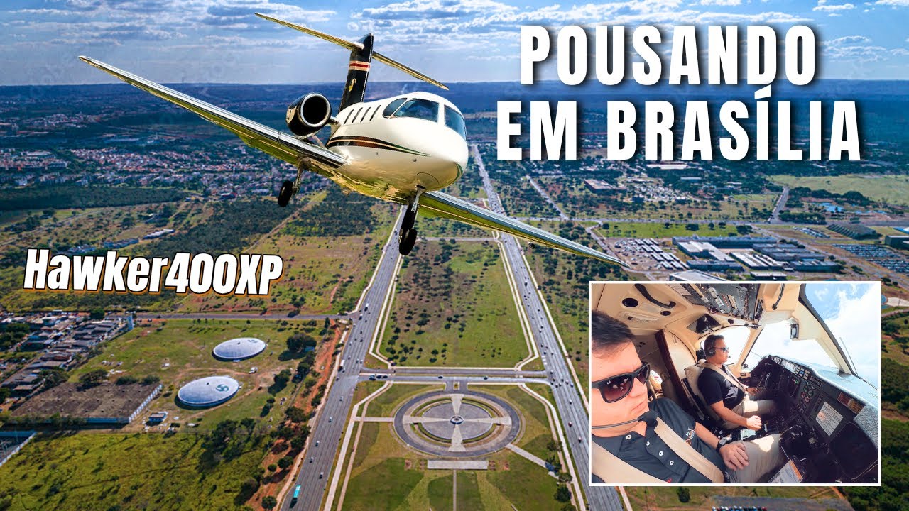 Escritório com vista para pista 11L no coração do Brasil | Hawker 400XP chegando em Brasília