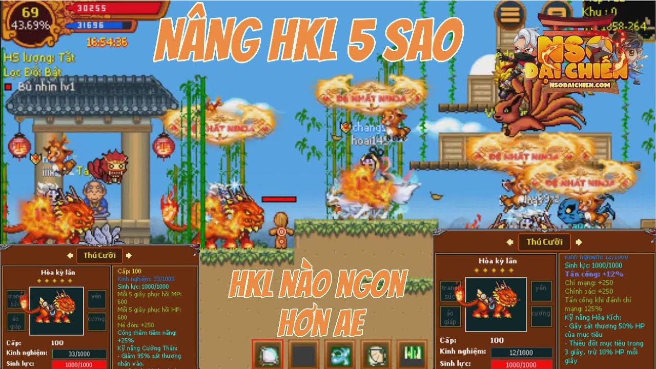 NÂNG 2 THÚ CƯỠI 5 SAO VÍP NHẤT GAME NINJA , thú nào bạn nghĩa ngon nhất ???  | Ninja School Online