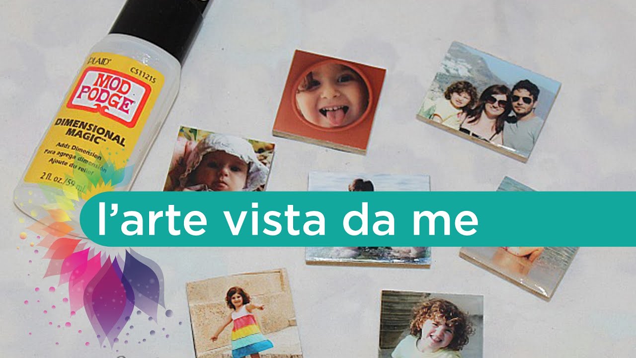 Calamite personalizzate con foto-Dimensional magic Mod Podge Tutorial-Photo magnet Handmade-DIY