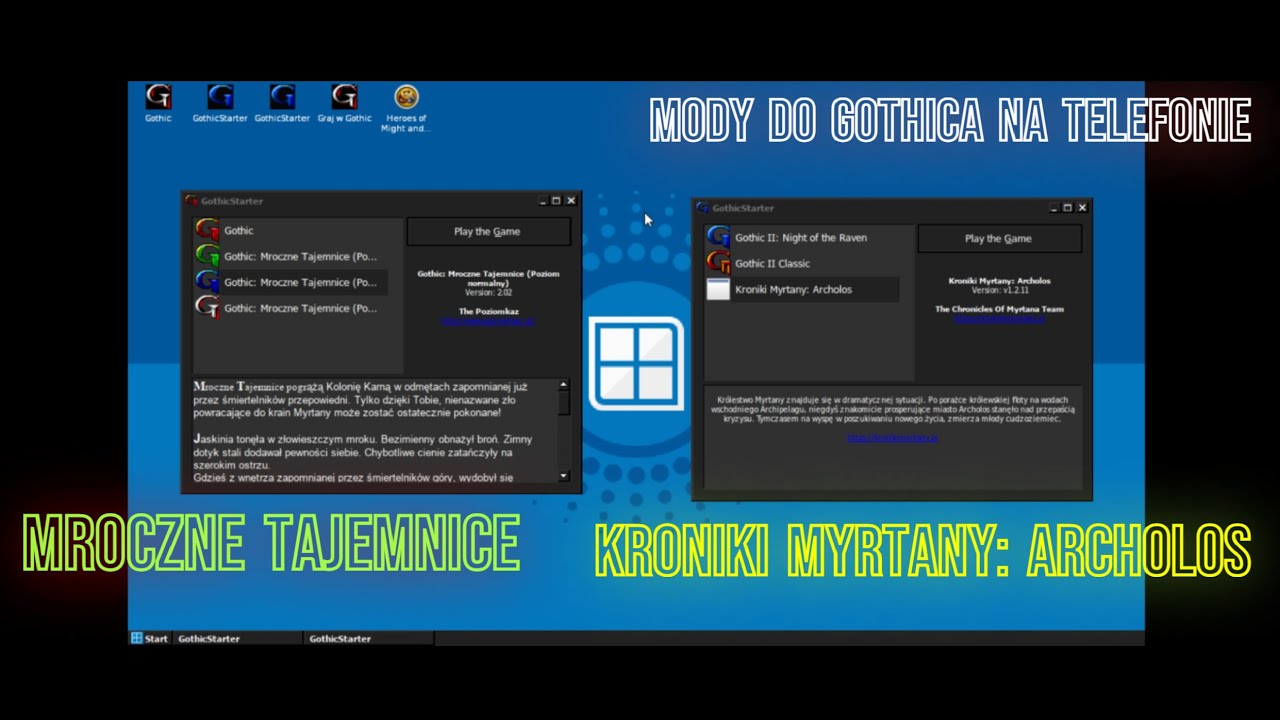 Mroczne Tajemnice oraz Kroniki Myrtany: Archolos na telefonie mody do gothica 1 i 2 na Winlator 10.1