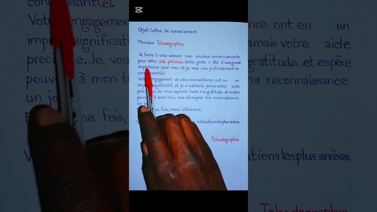 Exemple de lettre de remerciement #art #manuscrit #lettre