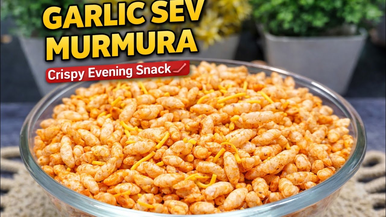 Garlic Sev Murmura Recipe |લસણીયા સેવ મમરા 🔥 Crispy Evening Snack in 5 Minutes 🔥