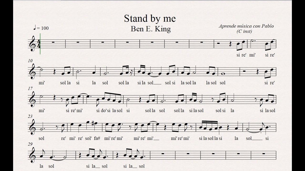 STAND BY ME: (flauta, violín, oboe...) (partitura con playback)