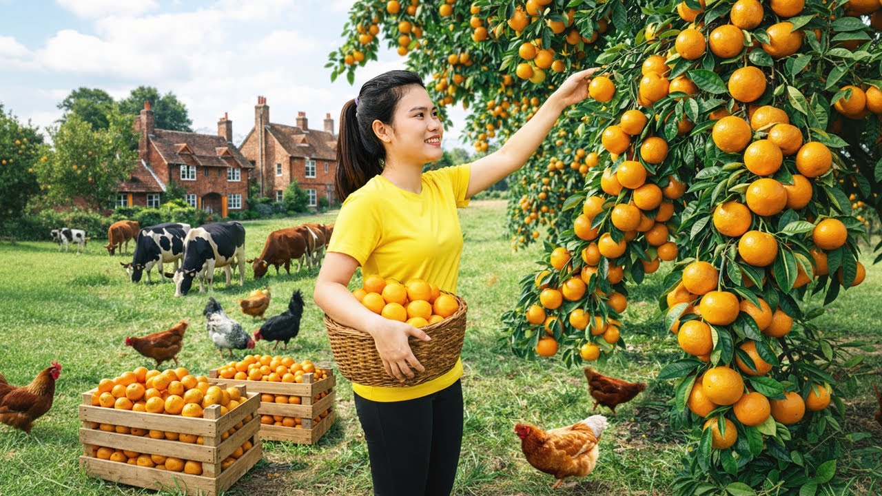 Harvesting Tangerines and Making Crispy Pickled White Eggplant | Thuy Countryside